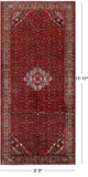 Red New Persian Hamadan Area Rug - 5' 5" X 11' 11" - Golden Nile