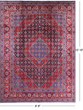 New Authentic Persian Tabriz Hand Knotted Area Rug - 9' 8" X 12' 10" - Golden Nile