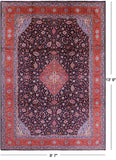 Blue New Authentic Persian Sarouk Wool Area Rug - 9' 7" X 13' 9" - Golden Nile