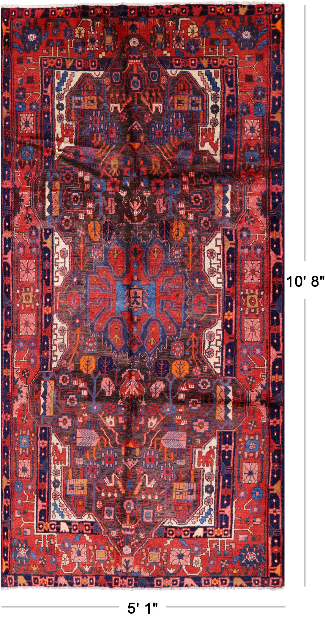 New Authentic Nahavand Persian Handmade Rug - 5' 1" X 10' 8" - Golden Nile