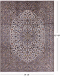 Ivory Handmade New Authentic Persian Kashan Rug - 9' 10" X 12' 10" - Golden Nile