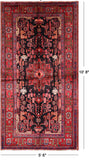 Black New Authentic Persian Nahavand Hand Knotted Wool Rug - 5' 6" X 10' 8" - Golden Nile