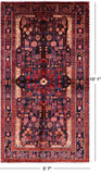 Black New Persian Nahavand Hand Knotted Rug - 5' 7" X 10' 1" - Golden Nile