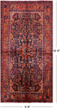 Black New Authentic Persian Nahavand Handmade Wool Rug - 5' 6" X 10' 5" - Golden Nile