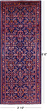 Blue New Authentic Persian Hamadan Hand Knotted Runner Rug - 3' 10" X 9' 6" - Golden Nile