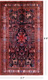 Black Hand Knotted New Authentic Persian Nahavand Rug - 5' 7" X 9' 8" - Golden Nile