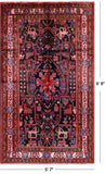 Black Hand Knotted New Authentic Persian Nahavand Rug - 5' 7" X 9' 8" - Golden Nile
