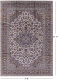 Ivory New Authentic Persian Kashan Rug - 7' 9" X 11' 1" - Golden Nile