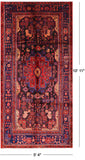 Black New Authentic Nahavand Persian Hand Knotted Wool Rug - 5' 4" X 10' 11" - Golden Nile