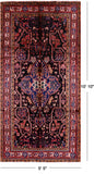 Black New Authentic Persian Nahavand Wool Rug - 5' 5" X 10' 10" - Golden Nile
