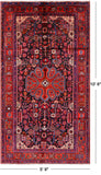 Black New Persian Nahavand Hand Knotted Rug - 5' 9" X 10' 6" - Golden Nile