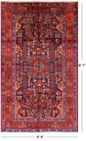 Black New Authentic Persian Nahavand Hnad Knotted Rug - 5' 4" X 9' 1" - Golden Nile