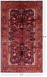 Black New Authentic Persian Nahavand Area Rug - 5' 5" X 9' 3" - Golden Nile