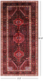 Black New Authentic Persian Hamadan Hand Knotted Rug - 5' 3" X 10' 9" - Golden Nile
