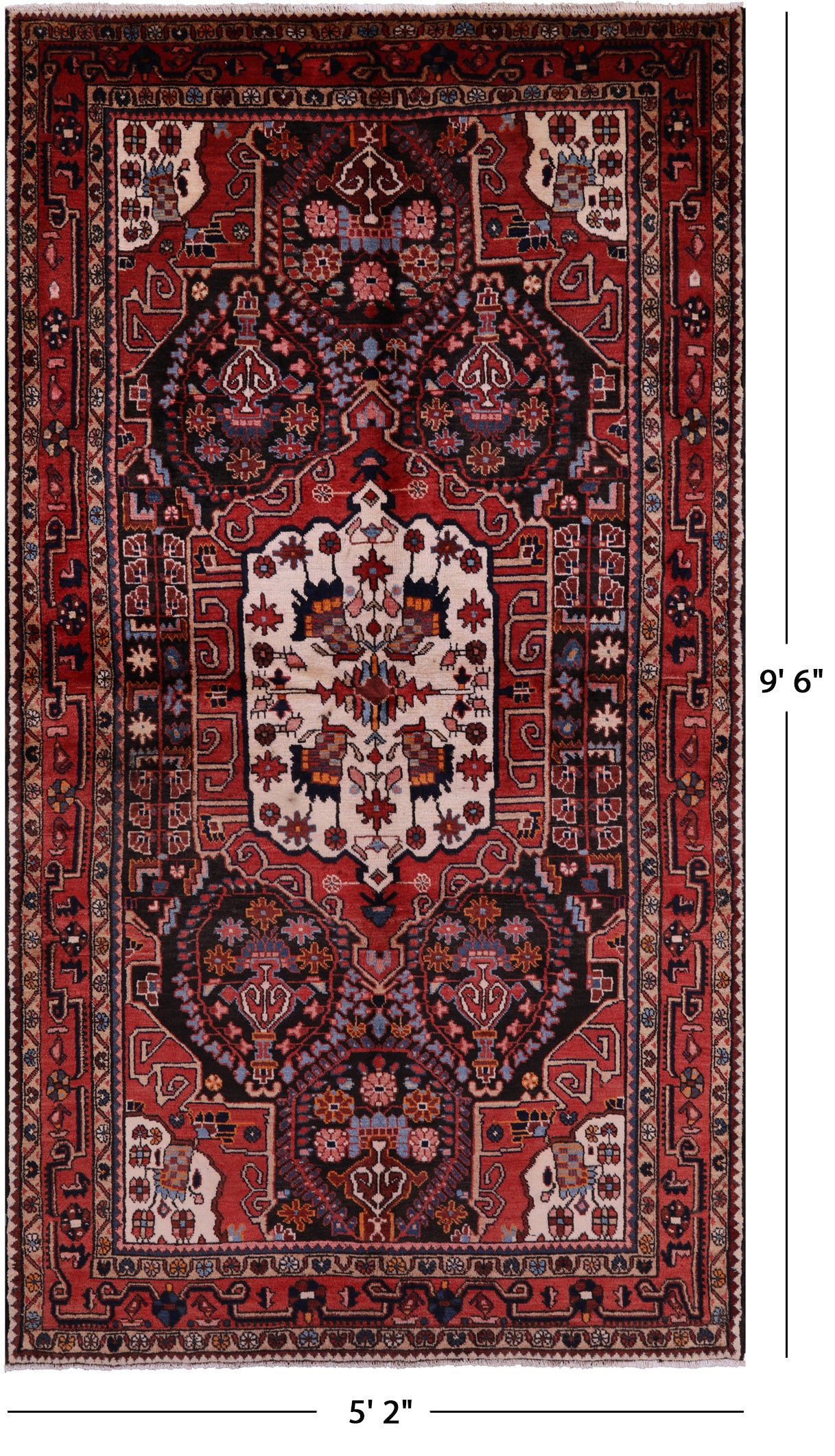 Hand Authentic Persian Nahavand Rug - 5' 2" X 9' 6" - Golden Nile