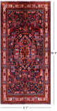 Black Persian Hamadan Hand Knotted Wool Rug - 5' 1" X 10' 5" - Golden Nile