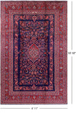 Blue New Authentic Persian Hamadan Hand Knotted Rug - 6' 11" X 10' 10" - Golden Nile