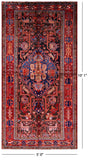 New Authentic Persian Nahavand Hand Knotted Rug - 5' 0" X 10' 1" - Golden Nile