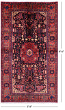 Black New Authentic Persian Nahavand Hand Knotted Rug - 5' 6" X 9' 6" - Golden Nile