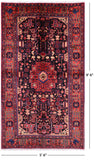 Black New Authentic Persian Nahavand Hand Knotted Rug - 5' 6" X 9' 6" - Golden Nile