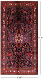 Black New Persian Nahavand Handmade Wool Rug - 5' 11" X 11' 3" - Golden Nile