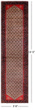 New Authentic Persian Hamadan Hand Knotted Runner Rug - 3' 6" X 13' 5" - Golden Nile