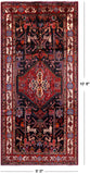 Black New Authentic Persian Hamadan Rug - 5' 0" X 10' 8" - Golden Nile