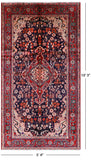 Blue New Persian Nahavand Hand Knotted Wool Rug - 5' 4" X 10' 3" - Golden Nile