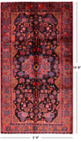 Black New Authentic Persian Nahavand Handmade Rug - 5' 9" X 10' 8" - Golden Nile