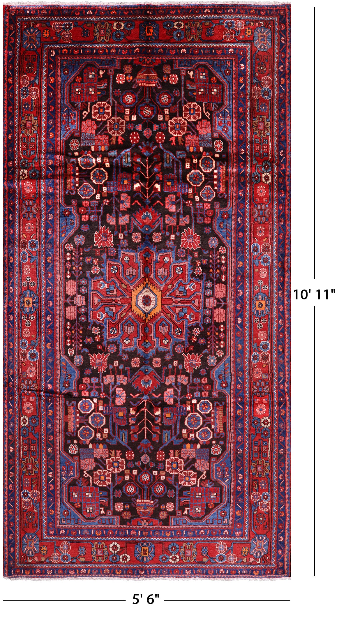 New Persian Nahavand Rug - 5' 6" X 10' 11" - Golden Nile