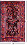Black New Authentic Persian Nahavand Wool Rug - 5' 3" X 9' 0" - Golden Nile