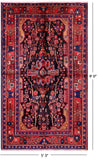 Black New Authentic Persian Nahavand Wool Rug - 5' 3" X 9' 0" - Golden Nile