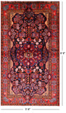 Black New Authentic Persian Nahavand Hand Knotted Rug - 5' 6" X 9' 9" - Golden Nile