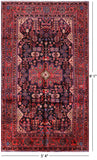 Black New Authentic Persian Nahavand Hand Knotted Rug - 5' 4" X 9' 1" - Golden Nile