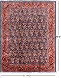 New Authentic Hand Knotted Mashad Persian Rug - 9' 10" X 13' 0" - Golden Nile
