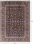 Blue New Hand Knotted Persian Kashan Rug 10' 1" X 13' 6" - Golden Nile