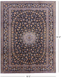 Blue Handmade New Authentic Persian Kashan Wool Rug - 10' 3" X 13' 3" - Golden Nile