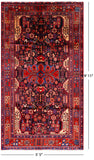 Black New Authentic Persian Hamadan Hand Knotted Rug - 5' 5" X 9' 11" - Golden Nile