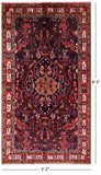 Black New Authentic Persian Nahavand Hand Knotted Wool Rug - 5' 2" X 9' 5" - Golden Nile