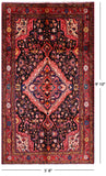 Black New Persian Nahavand Handmade Rug - 5' 8" X 9' 10" - Golden Nile
