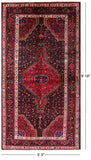 Black New Authentic Persian Nahavand Hand Knotted Rug - 5' 3" X 9' 10" - Golden Nile