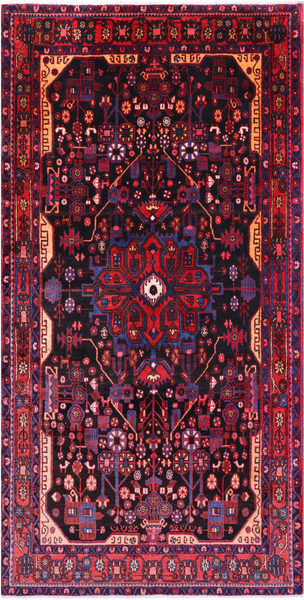 New 5' 4" X 10' 7" Authentic Wool Nahavand Persian Rug