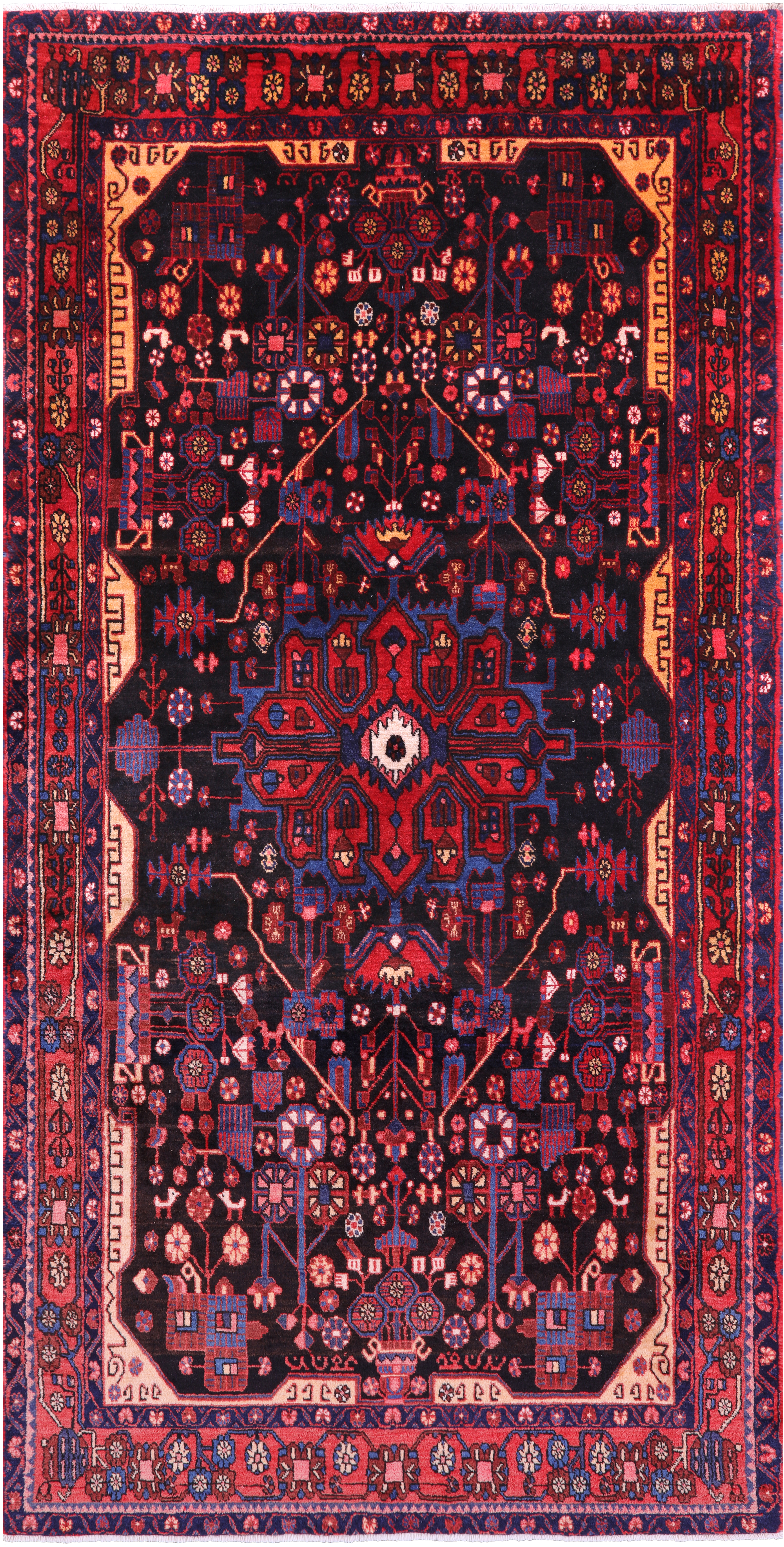 New 5' 4" X 10' 7" Authentic Wool Nahavand Persian Rug