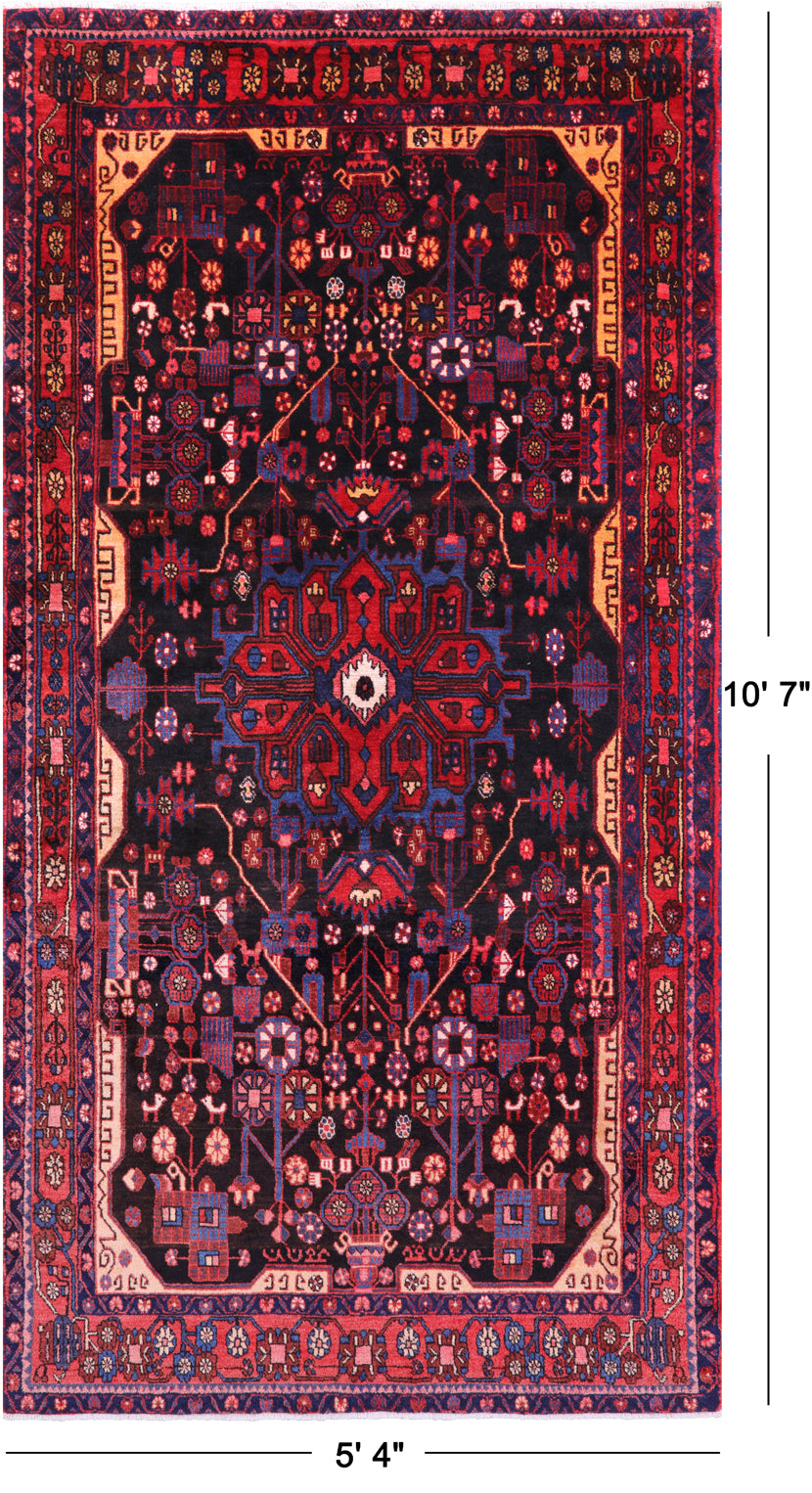 New 5' 4" X 10' 7" Authentic Wool Nahavand Persian Rug