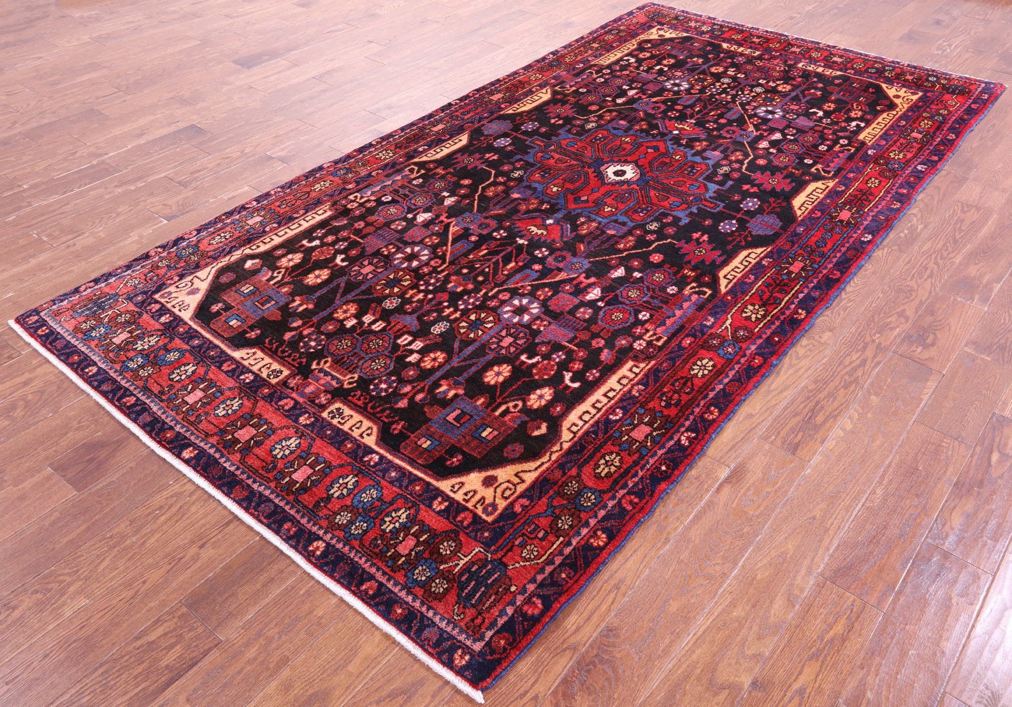 New 5' 4" X 10' 7" Authentic Wool Nahavand Persian Rug