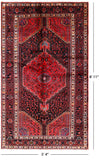 Black New Authentic Persian Hamadan Wool Rug - 5' 4" X 8' 11" - Golden Nile