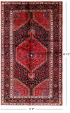 Black New Authentic Persian Hamadan Wool Rug - 5' 4" X 8' 11" - Golden Nile