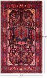 Black New Authentic Persian Nahavand Wool Rug - 5' 2" X 8' 10" - Golden Nile