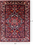Red Authentic Isfahan Hand Knotted Area Rug - 8' 8" X 11' 7" - Golden Nile