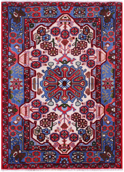 Ivory New Authentic Persian Nahavand Wool Rug - 3' 5" X 4' 8" - Golden Nile